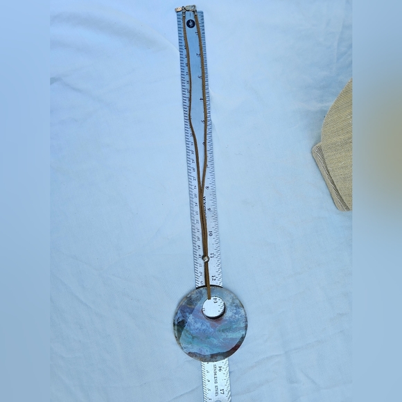 Green Moss Agate Round Disc pendant - Picture 8 of 11